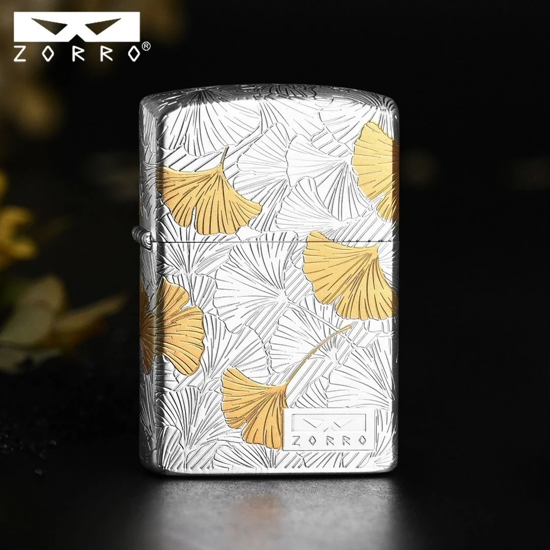 ZORRO佐罗拉丝三生有杏煤油二代防风双色打火机