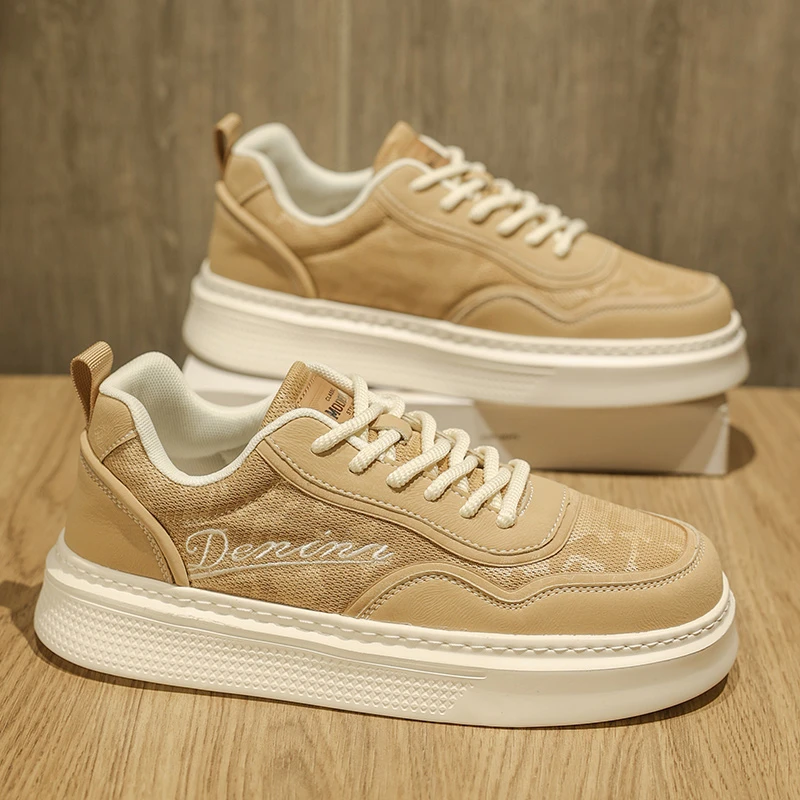 夏季男士爆款休闲板鞋时尚潮流百搭低帮厚底耐磨防滑透气轻便男鞋