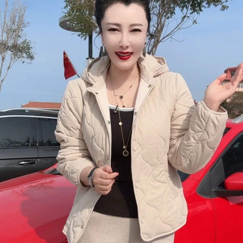 5080外套保暖耐磨时尚百搭一粒扣女士连帽女短外套机洗短款秋冬