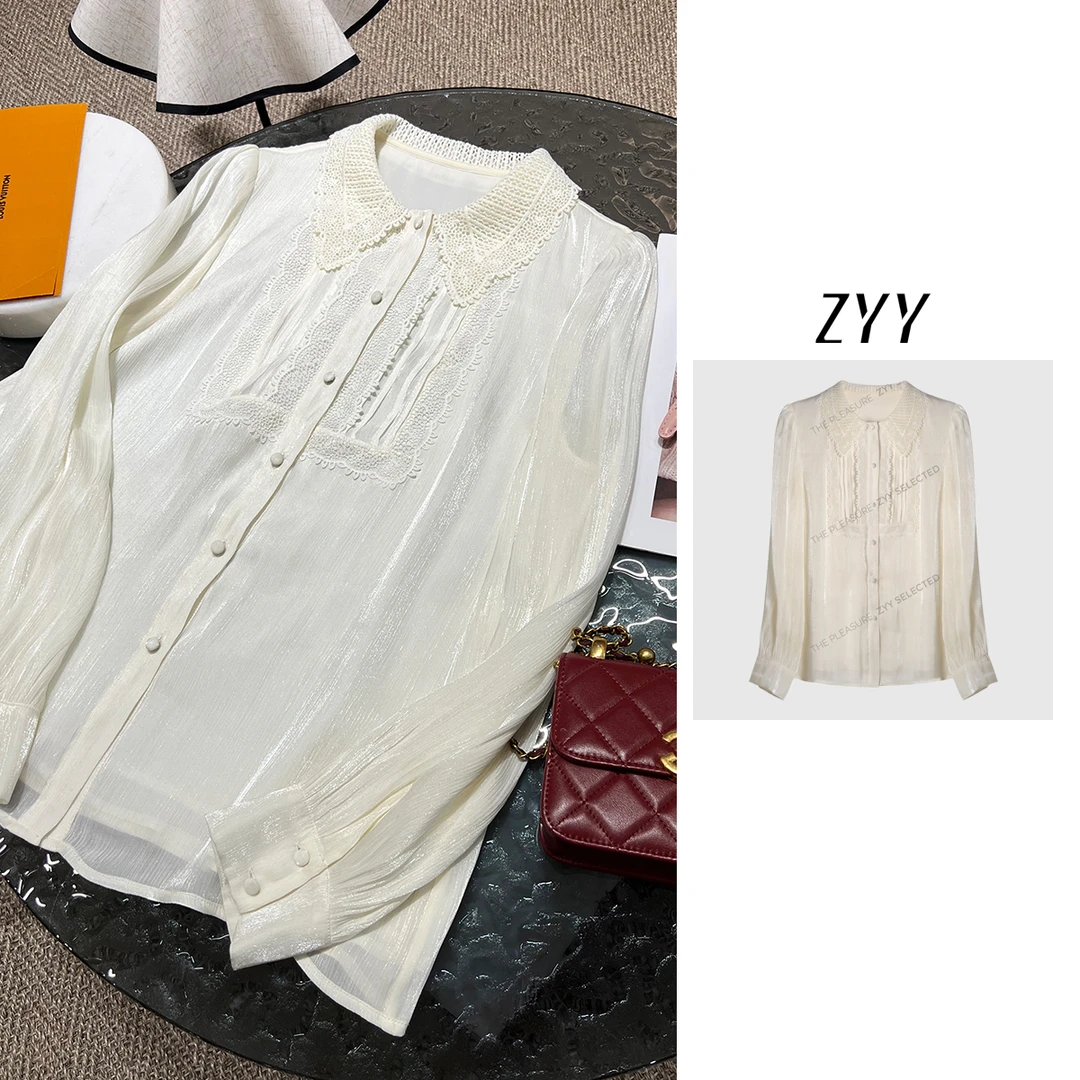 ZYY【时光绗缝】2025/S新品秋季小众设计款长袖衬衫女X25QCS03835