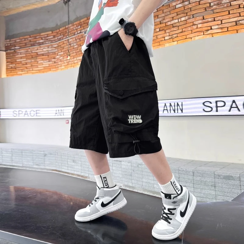 儿童装男童夏装短裤工装裤2025新款夏季薄款中裤子中大童五分裤潮