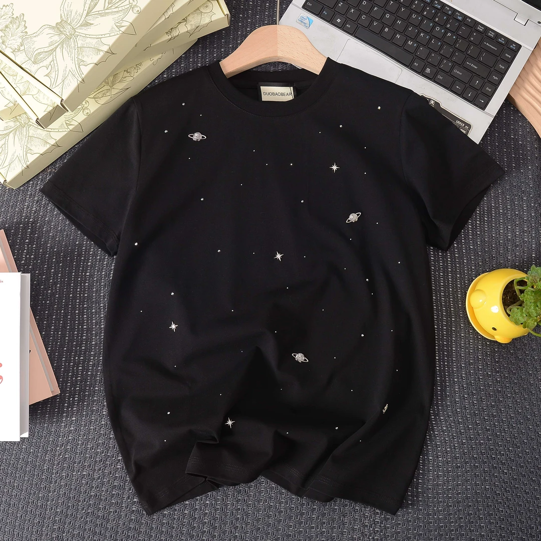 【璀璨星空情侣t恤】夏季新款2356璀璨星空情侣短袖小众潮流运动