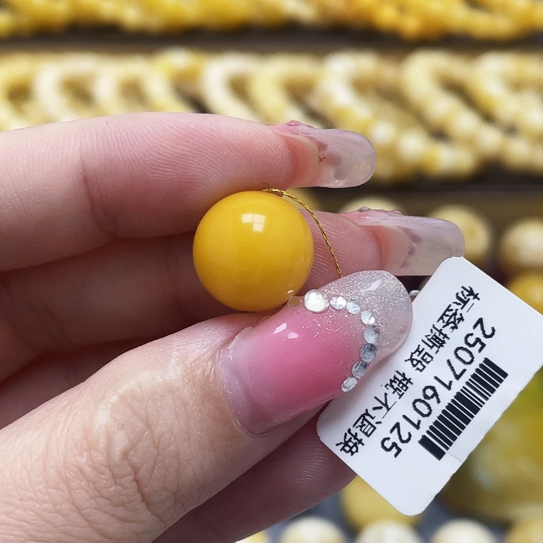 裸石琥珀未镶嵌12.9mm氧化款圆珠