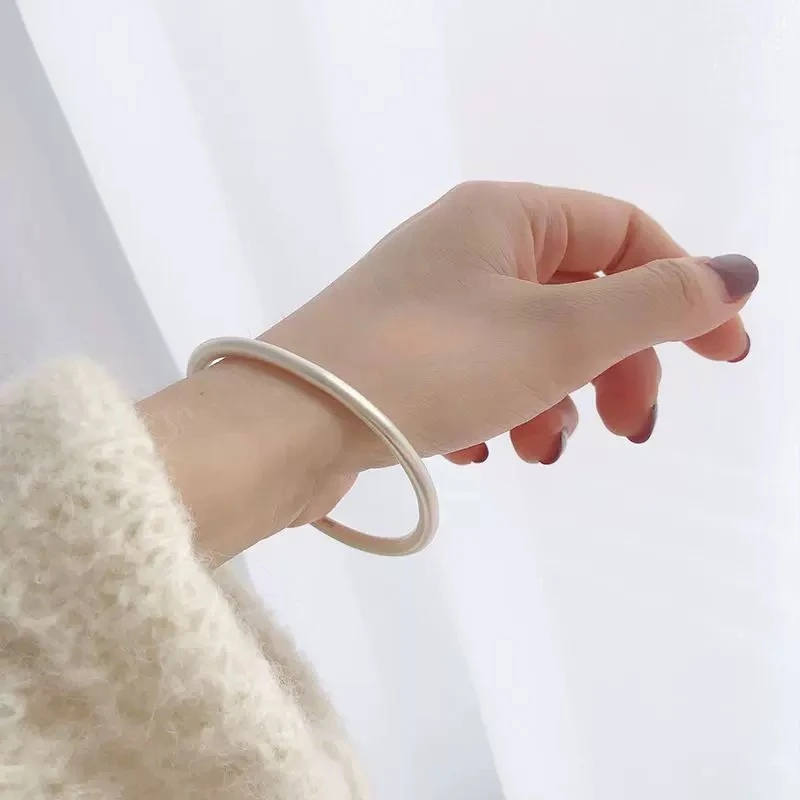 足银手镯 足银手镯23号链接足银999.9古法磨砂手镯年轻款