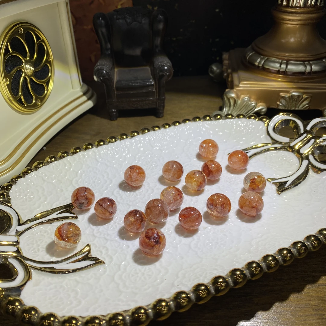 D268-高品质天然锦鲤胶花水晶DIY手工配珠通孔-多样性发其一