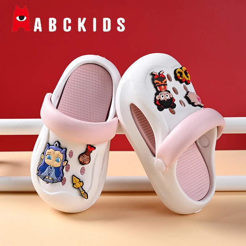 Abckids儿童哪吒拖鞋洞洞鞋夏季男童男孩防滑外穿户外耐磨凉拖鞋