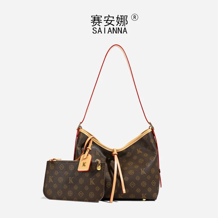 1003 大号杏色（长28厘米高20厘米）时尚百搭包包（无礼盒）
