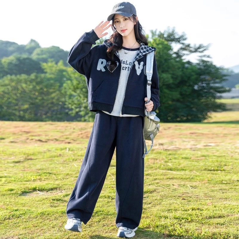 女童秋装套装2025新款中大童超好看洋气韩系儿童春秋时髦两件套潮