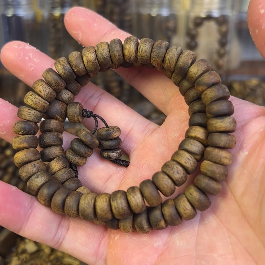 呆***聊手串沉香金沙叶手串