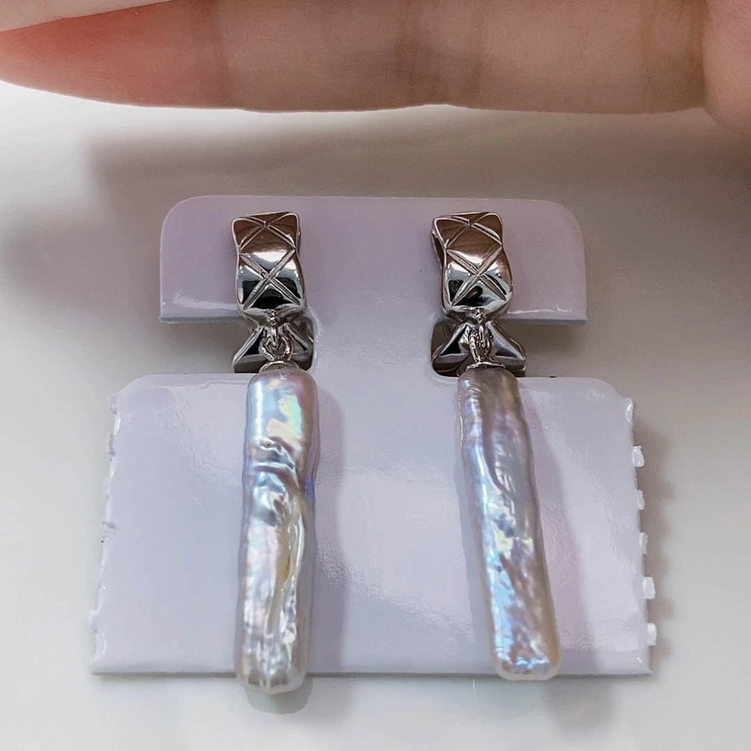 银S925镶嵌淡水珍珠特价极光耳夹没耳洞必入