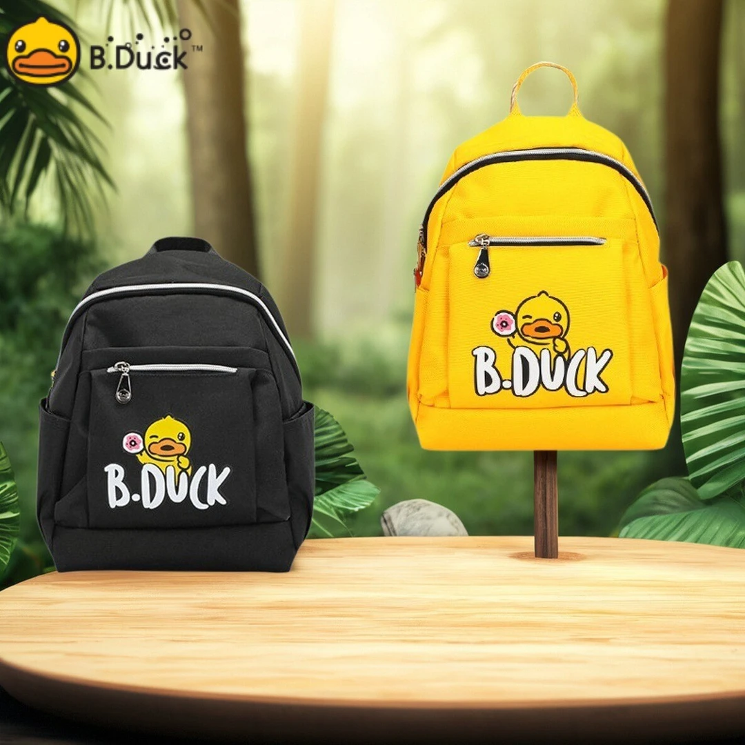 B.Duck小黄鸭爱心甜甜圈背包潮酷双肩学生校园可爱情侣百搭原宿风