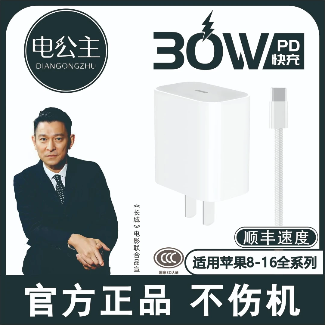 电公主氮化镓低温快充适用于8-17Pro适用苹果充电器30W快充充电头