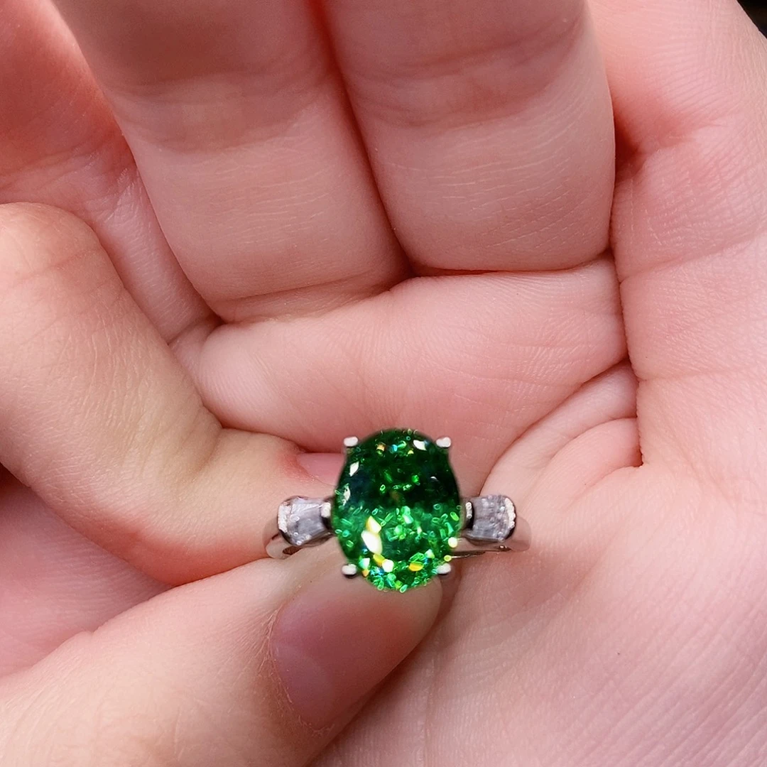 珠宝奇石碧玺银S925镶嵌