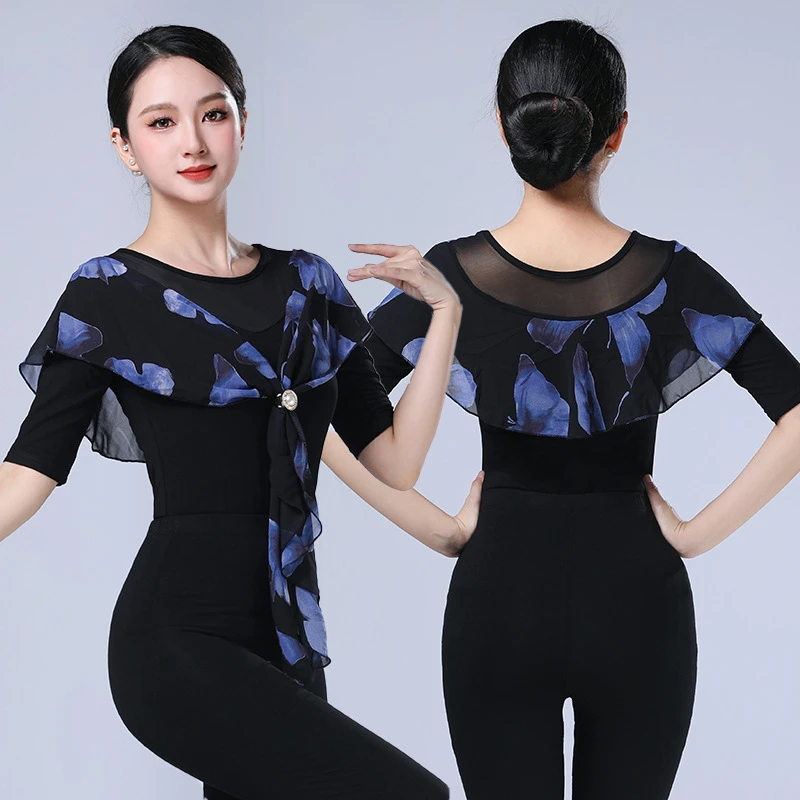 春夏新款高端导师形体礼仪训练服装舞衣摩登舞拉丁舞服专业舞蹈服