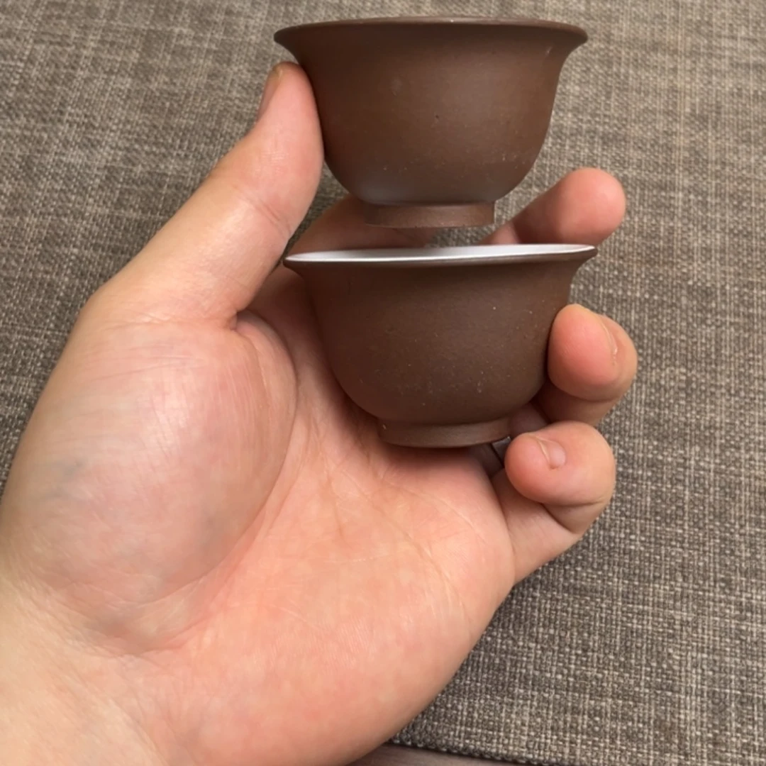 茶壶紫砂两只紫砂挂釉杯