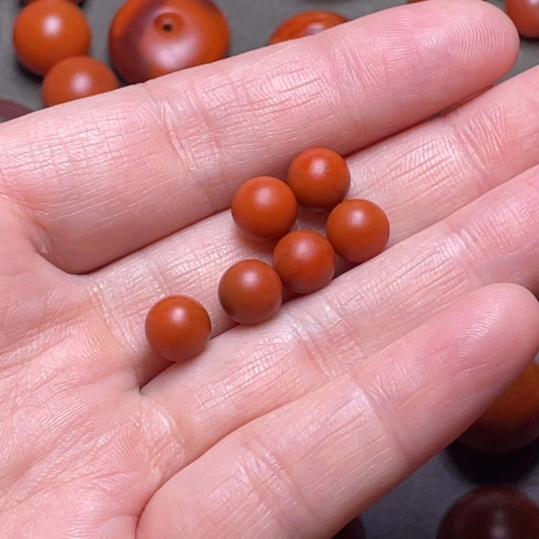 林***焰南红玛瑙未镶嵌南红原矿南红珠子6+六颗