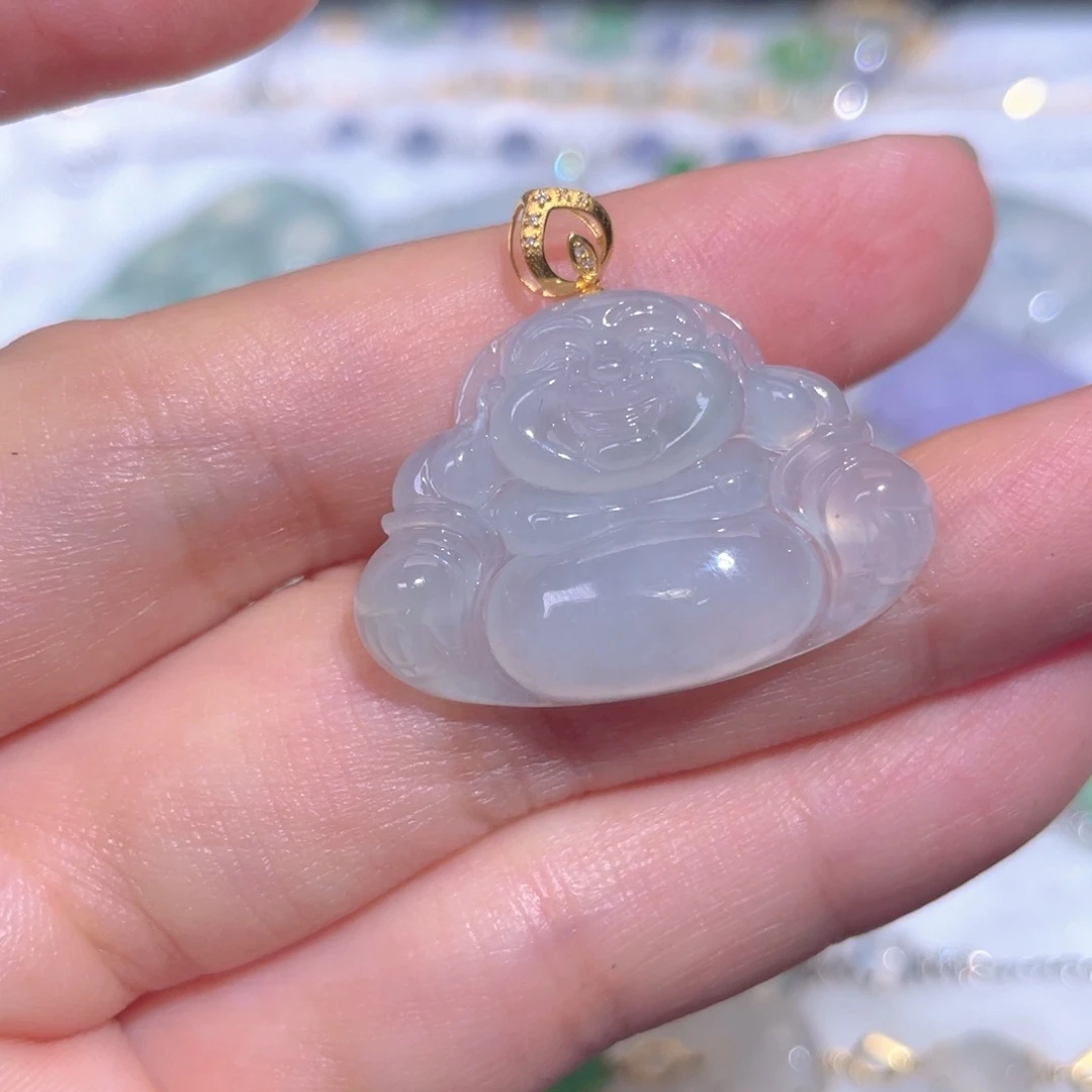 颈饰18K金镶嵌翡翠翡翠