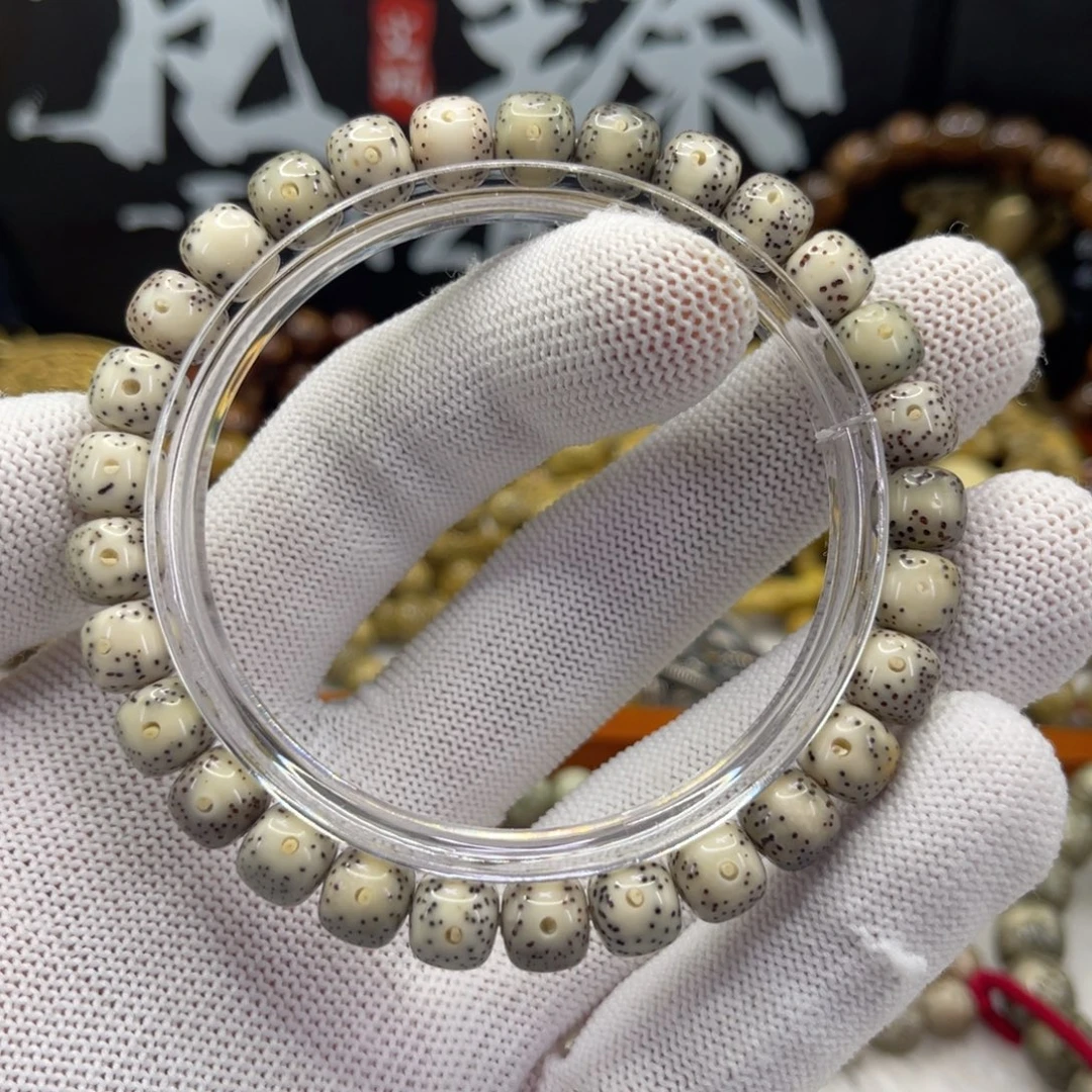 星月菩提手串16石玉糯冰8×7同枝果海南料精抛