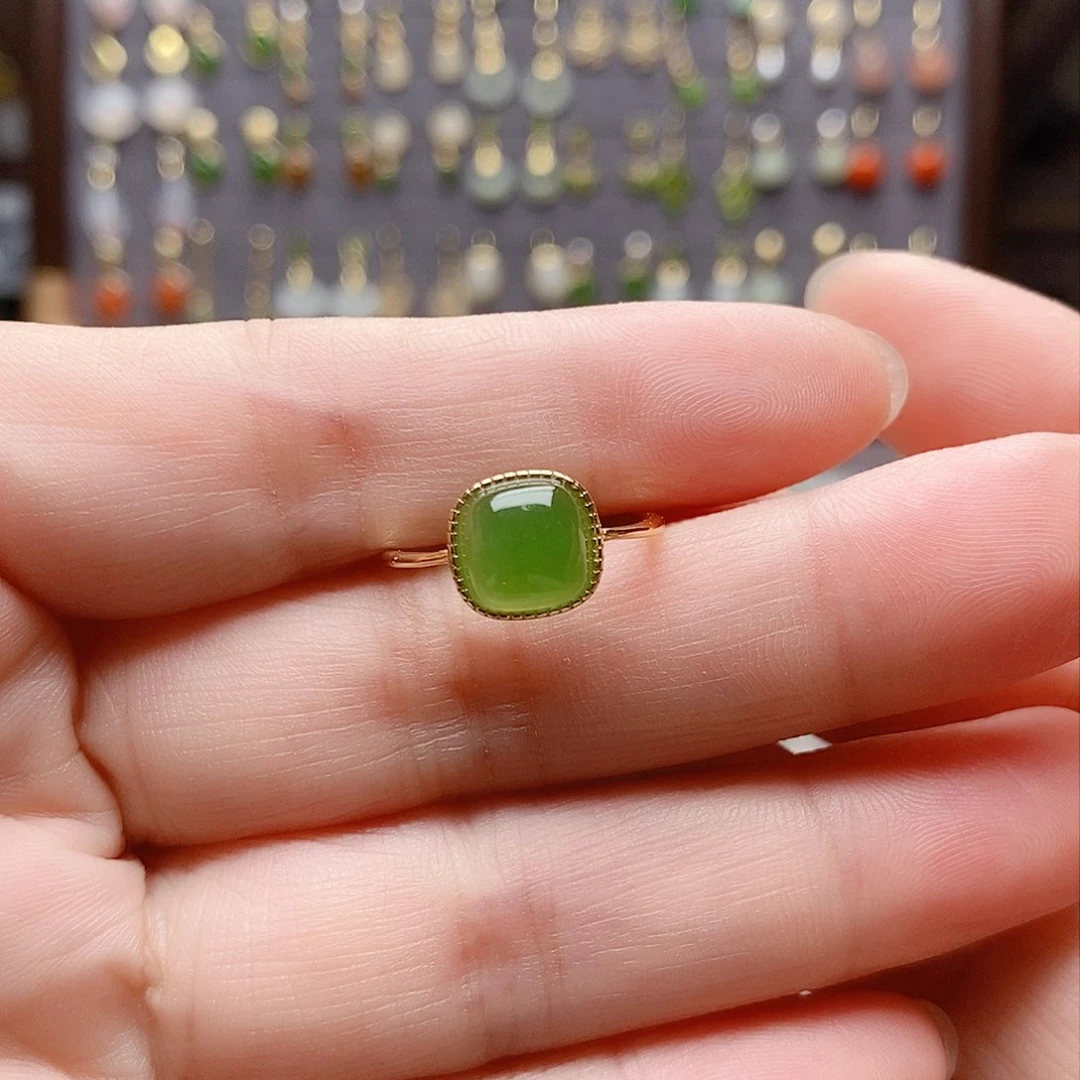 银S925镶嵌和田玉耳饰