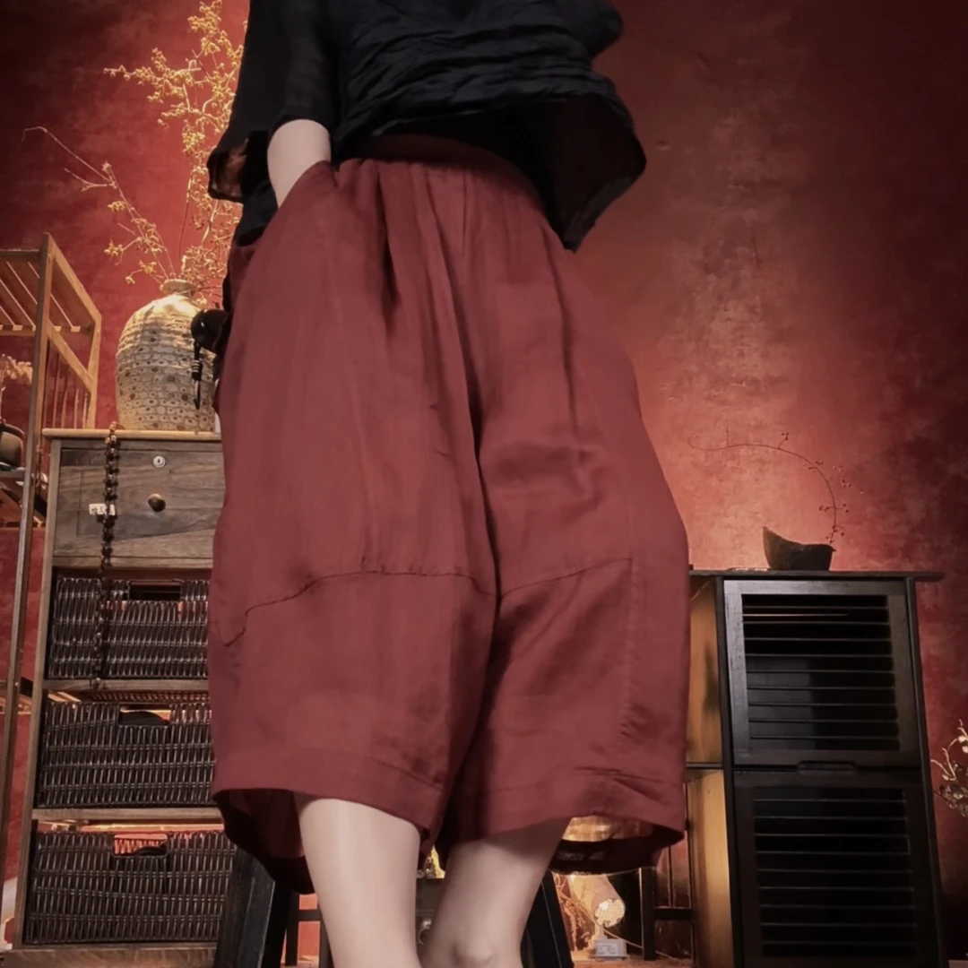 小妖精～苎麻七分老爹裤（长75左右）