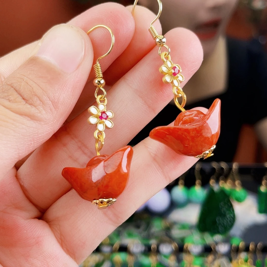 翡翠未镶嵌耳饰饰品