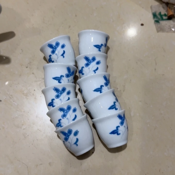 醴陵群力兰海棠小酒杯10个包邮微瑕