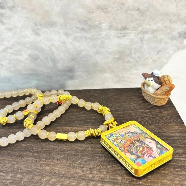 铜合金仿水晶项链 前世今生唐卡项链XL2835