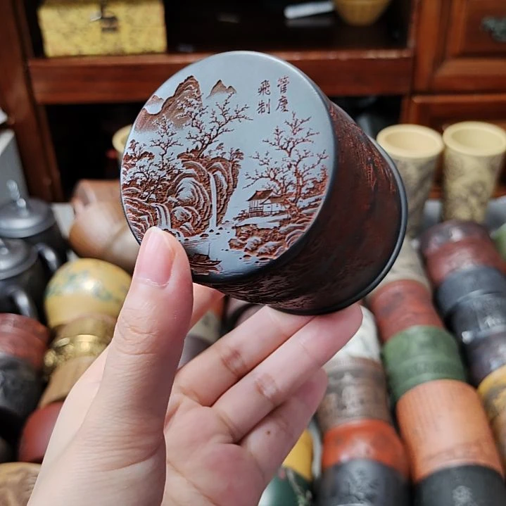 茶杯紫砂宜兴紫砂原矿正品