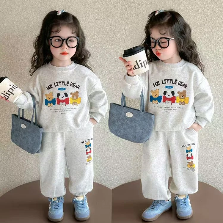 【现货】新款男女童套装洋气百搭衣服女宝宝中大童秋款时尚百搭