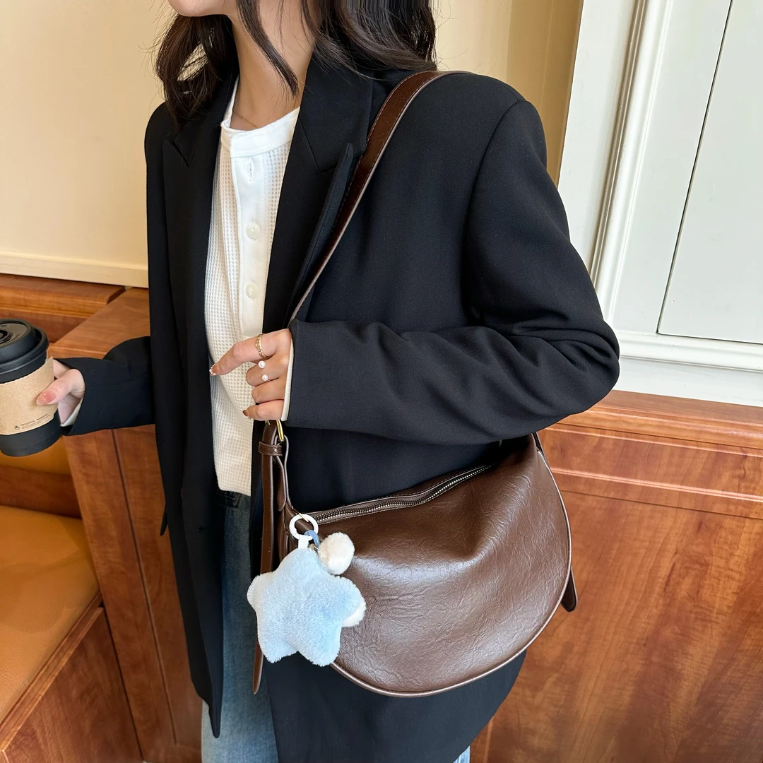 早8通勤包时尚百搭女包包单肩包休闲斜挎包大容量简约包直播爆款