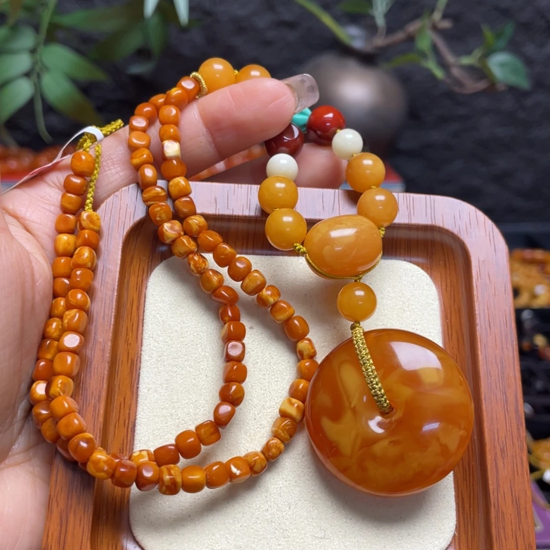 蜜蜡未镶嵌颈饰项链