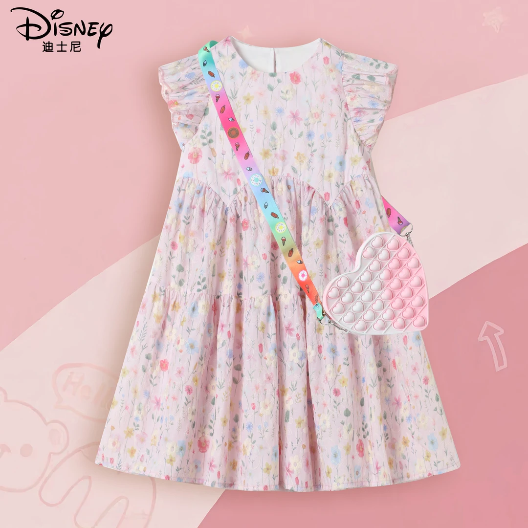 迪士尼蓬蓬裙夏季中国风碎花连衣裙裙子少女宽松印花日常睡衣024
