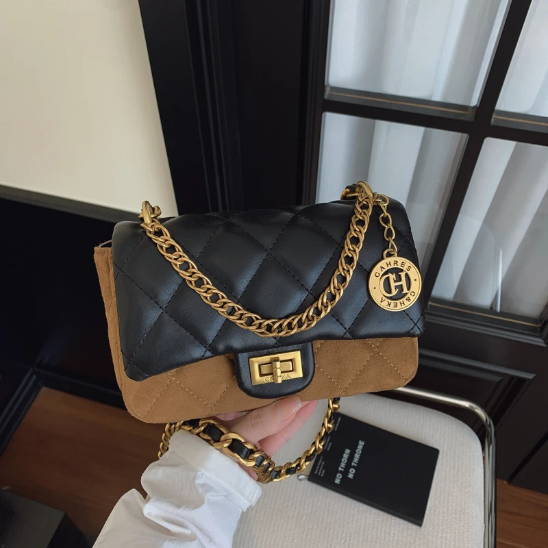 高级感包包女士2025新款春夏时尚菱格链条包网红爆款单肩斜挎小包