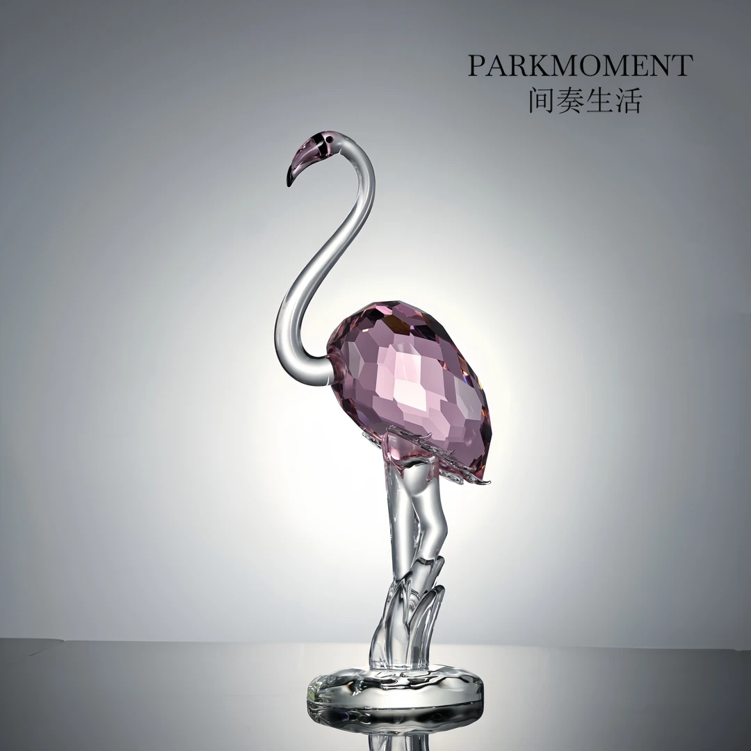 水晶火烈鸟摆件家居装饰客厅玄关摆件节日送礼