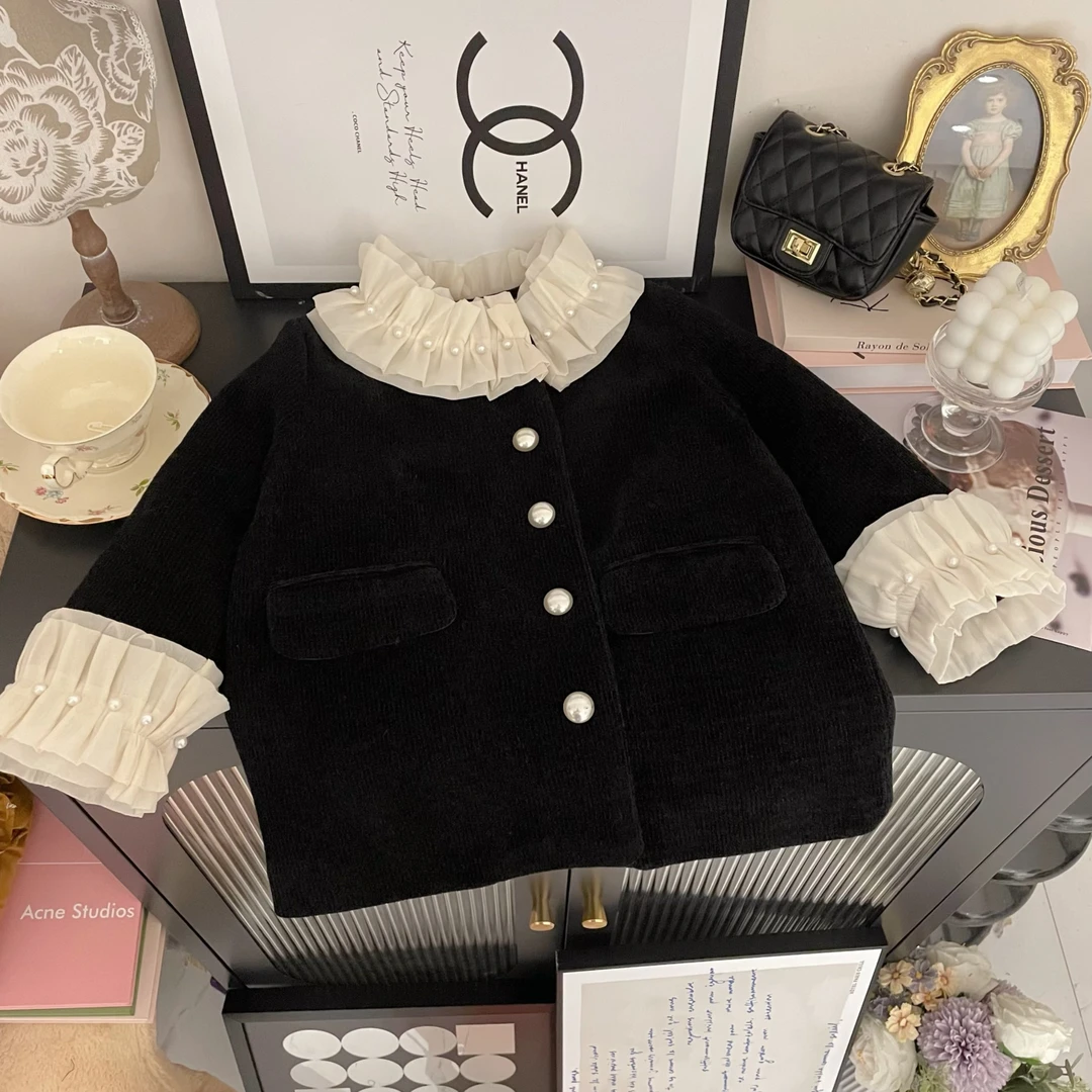 【90白鸭绒】女童冬季小香风木耳边羽绒服外套C10917