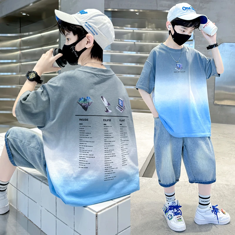 男童夏装T恤2025新款男童短袖T恤男童夏款T恤男童T恤夏季洋气时尚