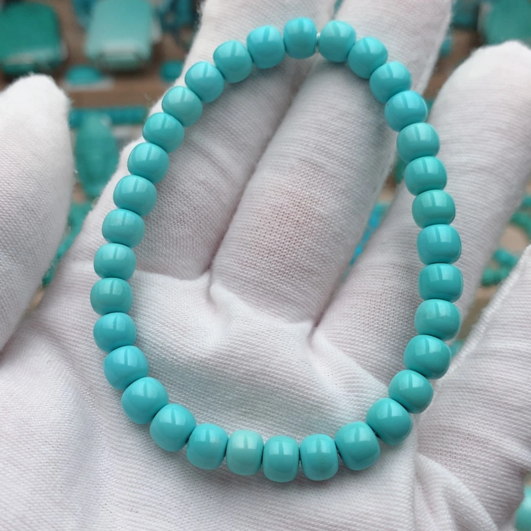 未镶嵌绿松石珠宝奇石6.3mm