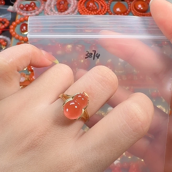 南红玛瑙银S925镶嵌戒指