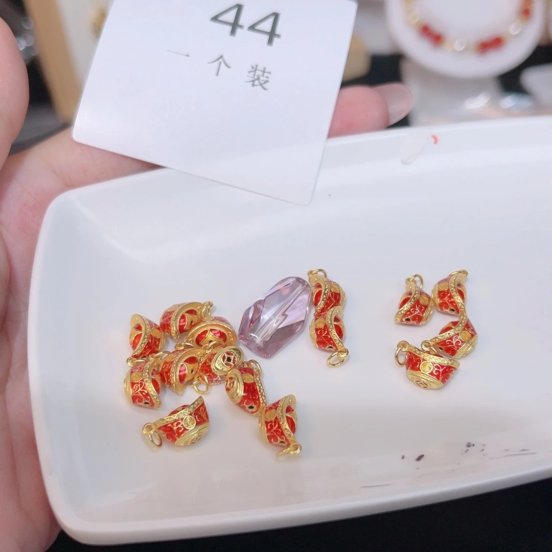 紫晶珠宝半成品银S925镀金镶嵌44