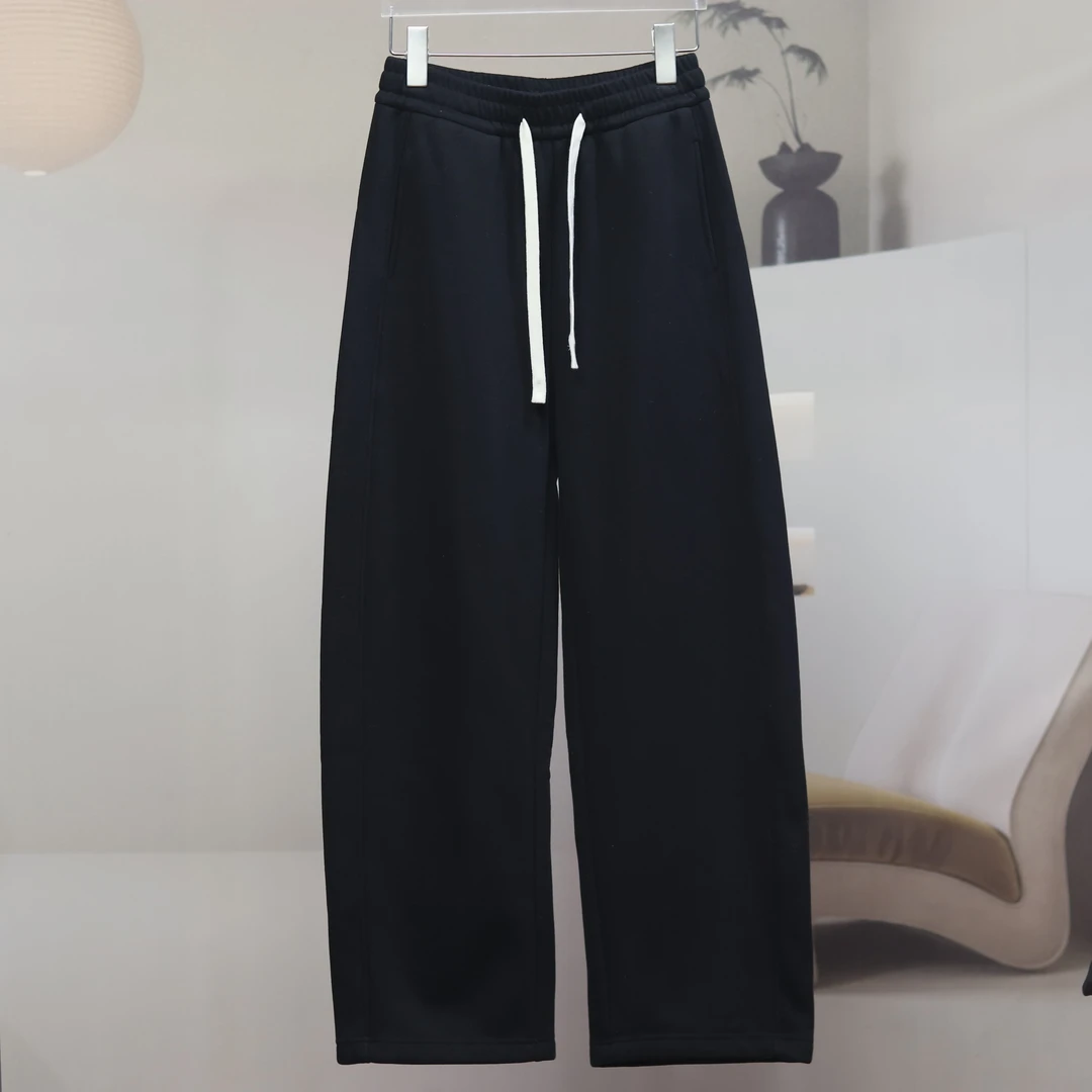 【8390】高品质原创设计黑色时尚百搭加绒香蕉裤D结