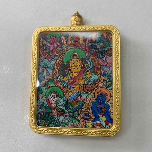 【哈轩灵灵臻选】五路财神方形唐卡