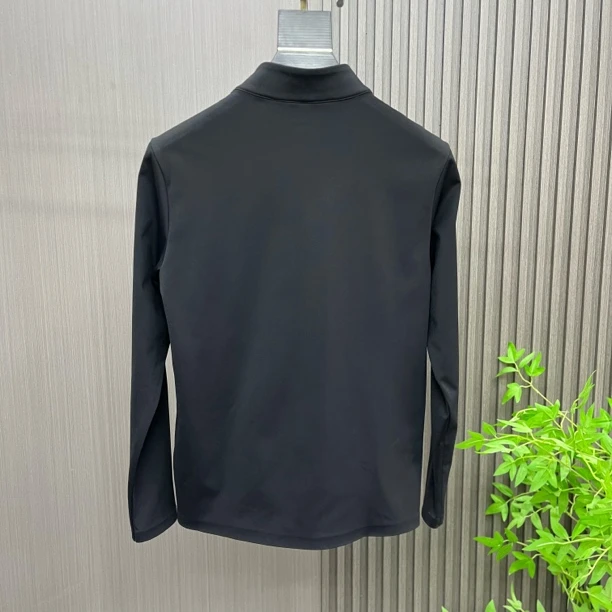 秋冬加绒户外纯色时尚长袖百搭高领T恤立领