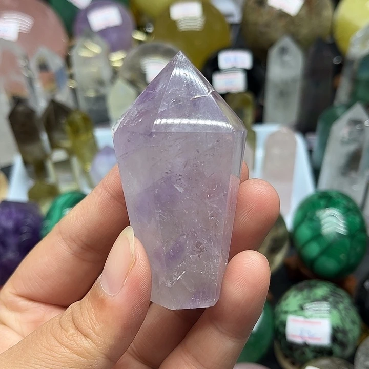 未镶嵌水晶珠宝半成品79克紫水晶柱