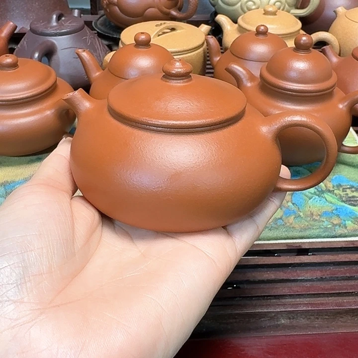 紫砂茶壶朱泥半手工