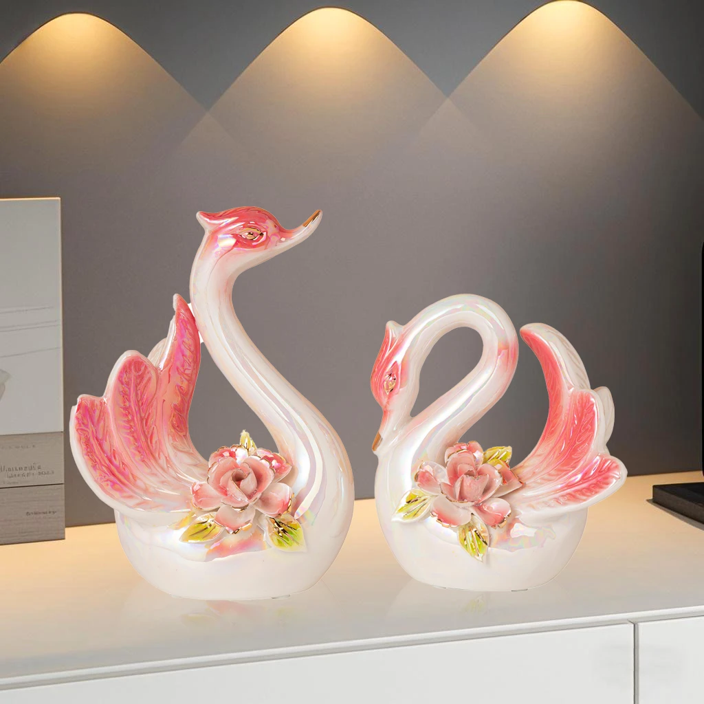 网红陶瓷卡通摆件创意米老鼠公仔装饰轻奢风酒柜客厅玄关电视柜