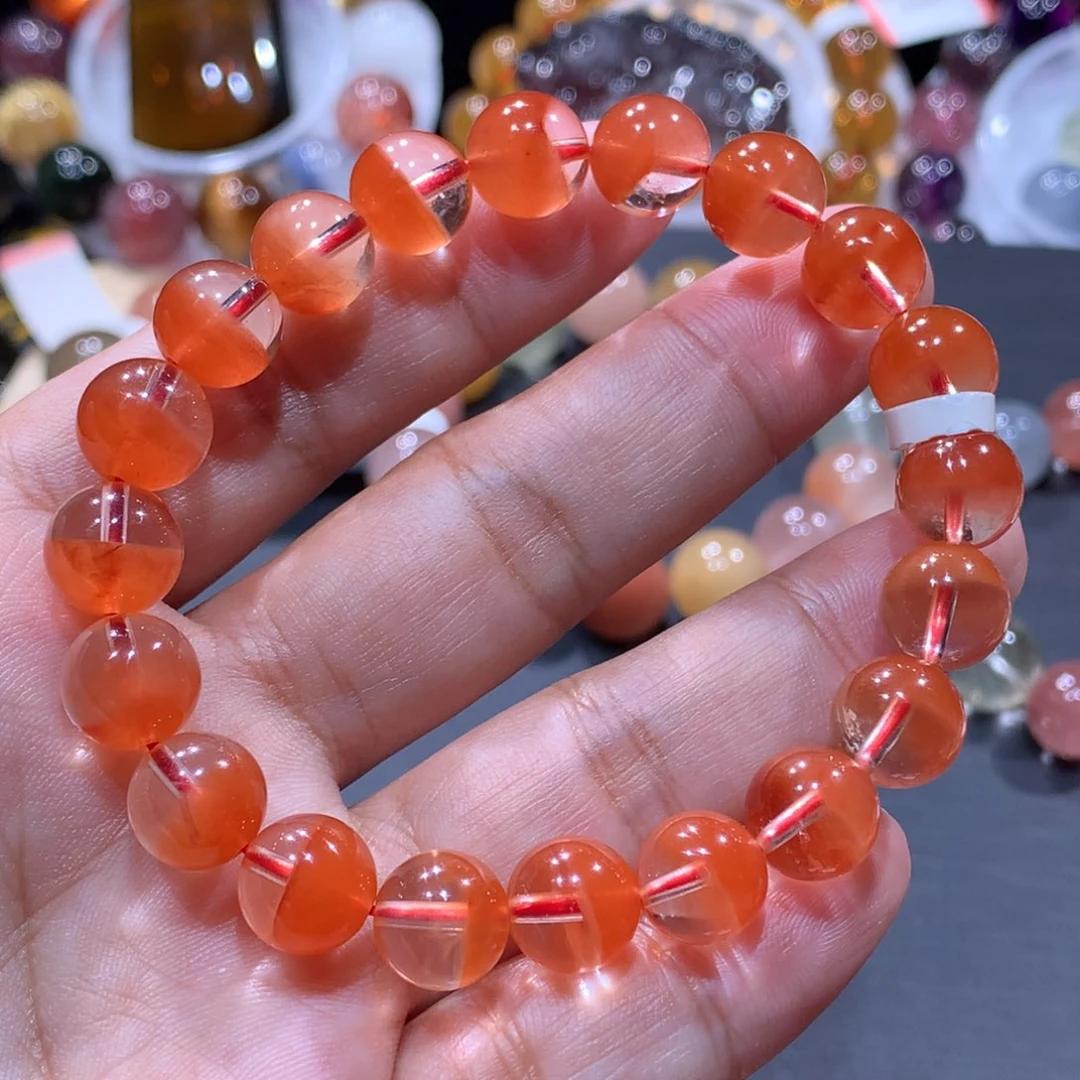 未镶嵌水晶手链红兔毛聚宝盆9.8mm