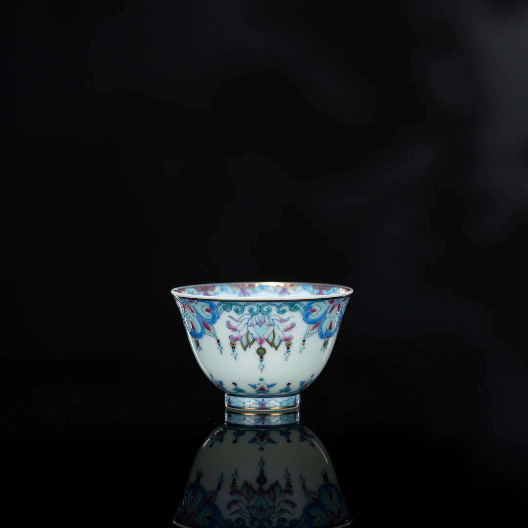 冉月观隐 斗彩宝相璎珞杯 100cc 瓷器茶周边