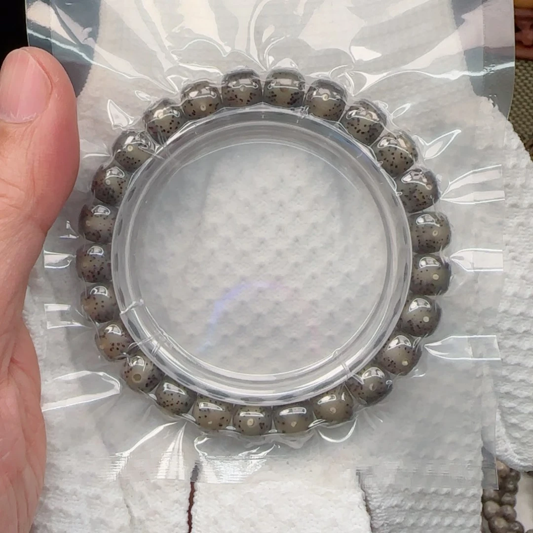 星月菩提手串灰冰玻璃体9*8