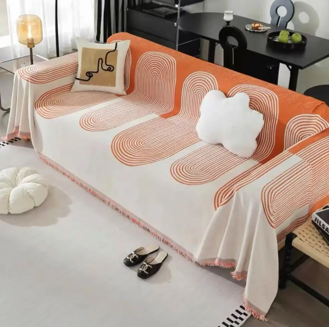 【年轮】一片式雪尼尔轻奢简约防滑沙发巾加厚网红沙发垫防猫抓防尘