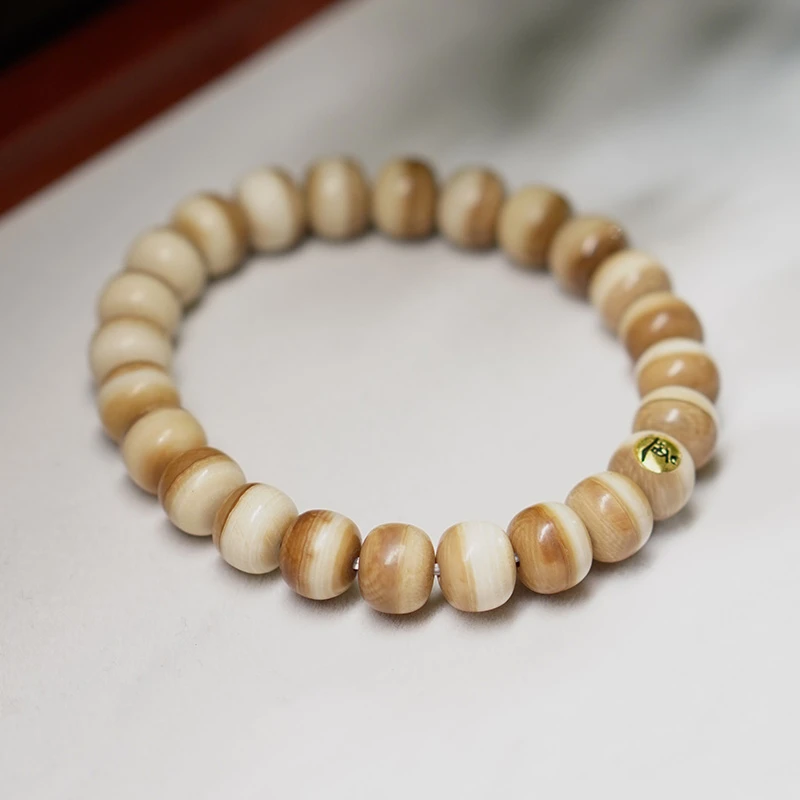 L【知行】原创设计猛犸牙咖料素串简约百搭手串